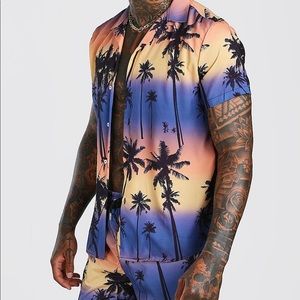 Boohoo Man Revere Palm Print 2- Piece